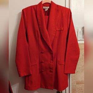 Vintage Jennifer James Red Blazer and Skirt Suit